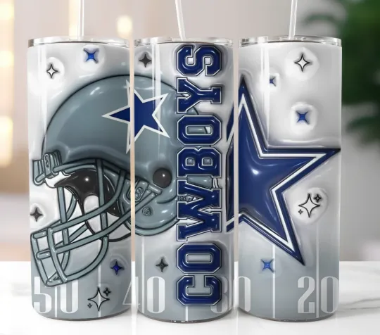 Discover Cowboys 20oz Tumbler Travel Mug Stainless Steel Cup Straw Lid