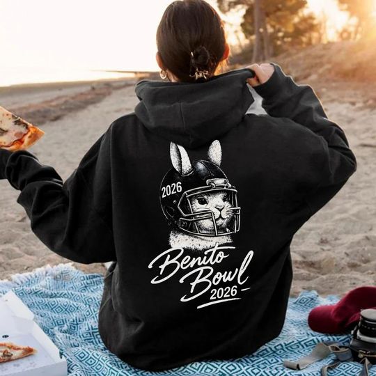 Discover Benito Bowl 2026 Hoodie, Bunny Football Graphic Shirt, Here for the Benito Bowl Tee, Game Day Outfit, Bunny Bowl T-Shirt, Comfort Colors