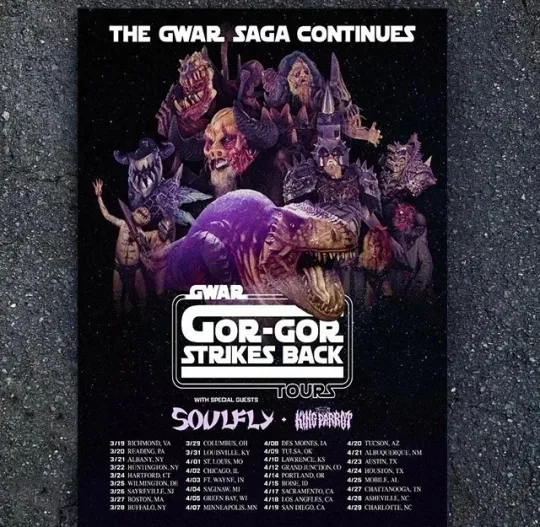 Discover HOT! Gwar The Gwar Saga Gor-Gor Strikes Back Tour 2026 North America City Poster