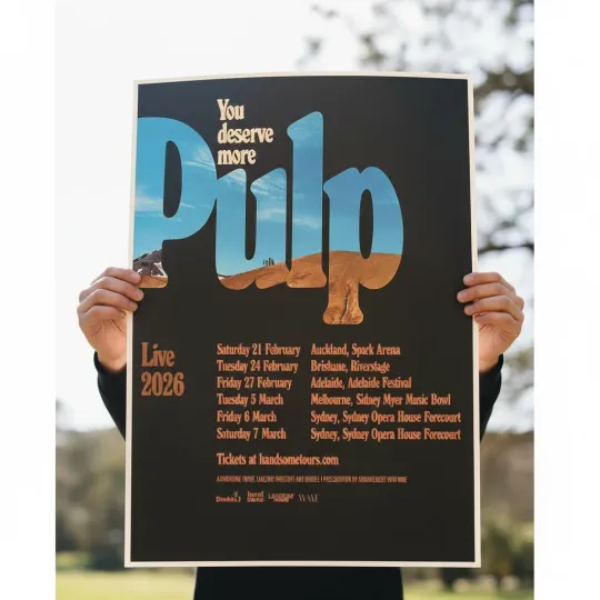 Discover Pulp Live 2026 Tour Poster | Australia New Zealand Concert Art Print