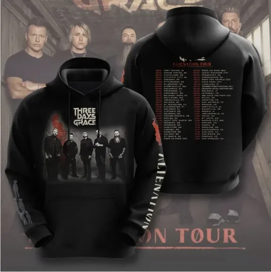 Discover Three Days Grace Alienation Tour 2026 3D Hoodie