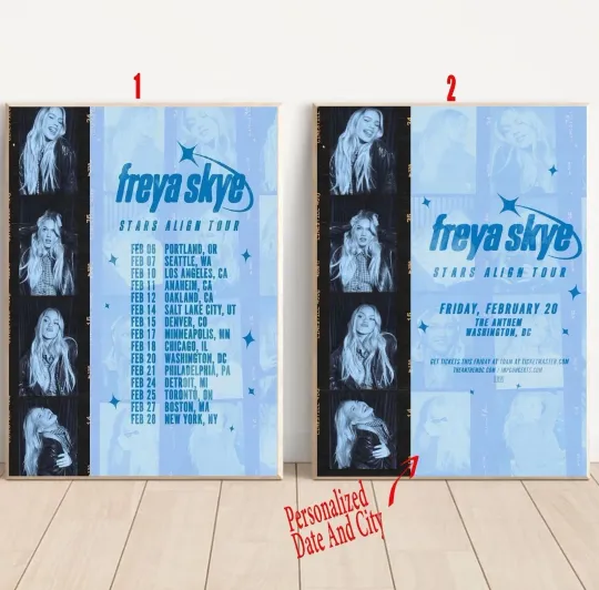 Discover Custom Freya Skye 2026 Tour Poster