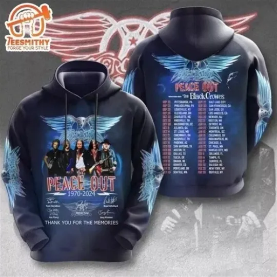 Discover Aerosmith Tour 2024 Peace Out 1970 -2024 3D Hoodie GLC058410