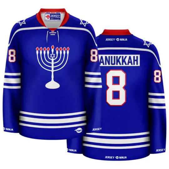 Discover Menorah Hanukkah Men's Hockey Jersey