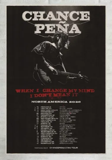 Discover Chance Pena Music Tour 2026 North America Poster