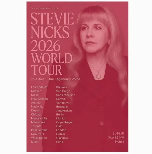 Stevie Nicks 2026 World Tour Poster