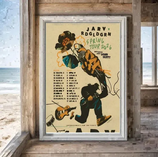Discover JARV And Red Gold Green 2026 Spring Tour Poster