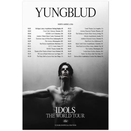 Discover Yungblud Idols The World Tour North America 2026 Poster