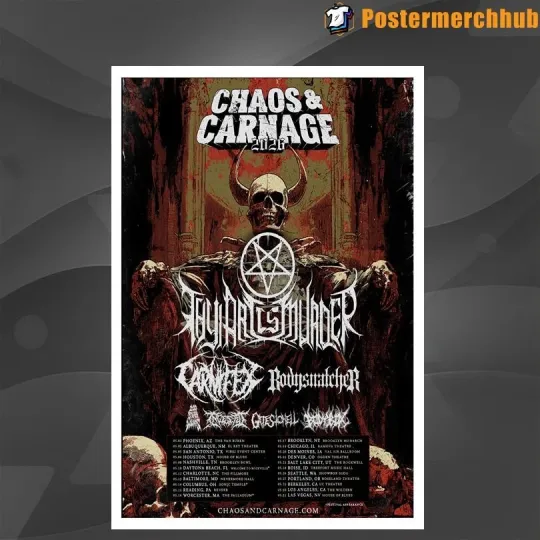 Discover NEW Chaos & Carnage Fall Tour 2026 Poster Home Decor, Wall Art, Fan Gift