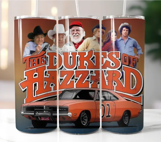 Discover Dukes of Hazzard Tumbler - 20oz Stainless Steel Insulated Mug with Straw