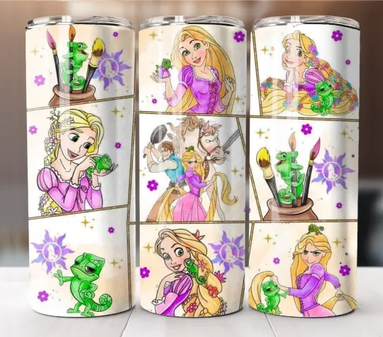 Discover Tangled Rapunzel 20oz Tumbler Insulated Stainless Steel Mug Cup Straw Lid