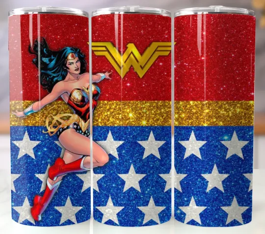 Discover Wonder Woman 20oz Tumbler Stainless Steel Straw Insulated Cup Mug