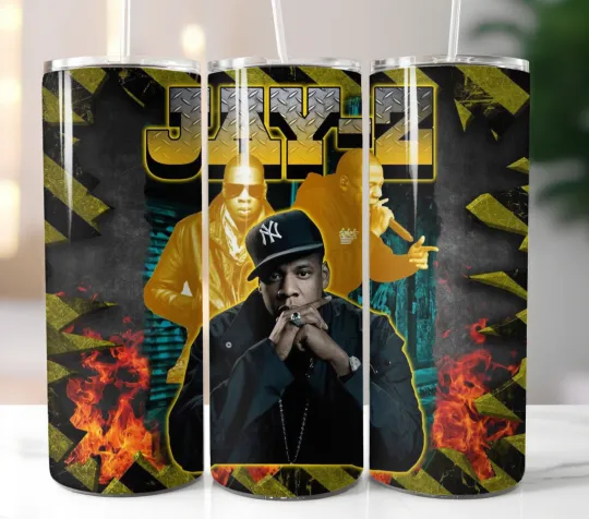 Discover Jay Z Tumbler 20oz Stainless Steel Skinny Straw Insulated Cup Mug Lid w/Straw