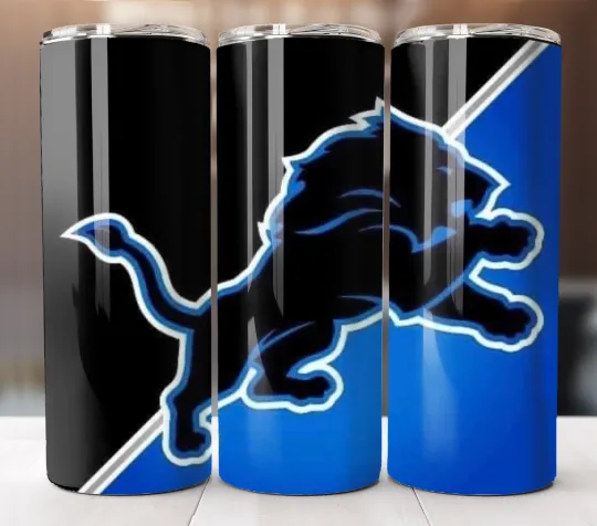 Discover 20oz Insulated Tumbler with Straw Detroit Lions Stainless Steel Travel Mug