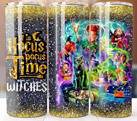 Discover Hocus Pocus Time 20oz Tumbler Travel Mug Stainless Steel Cup Mug Straw Lid