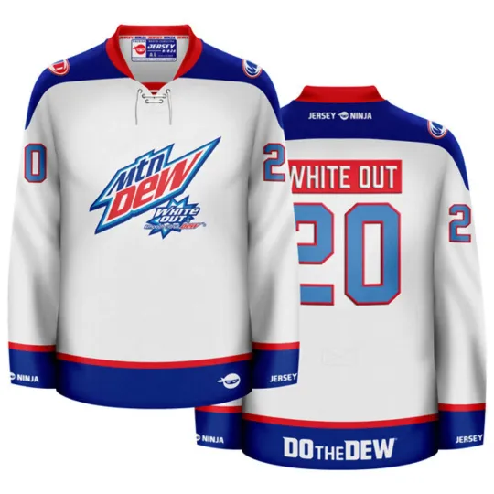 Discover Mountain Dew White Out Men's Hockey Jersey
