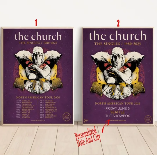 Discover Custom THE CHURCH North American Singles Tour summer 2026 Poster