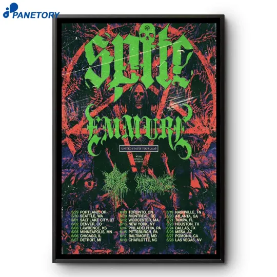Discover NEW Emmure US Tour 2026 Poster Home Decor, Wall Art, No Frame, Fan Gift