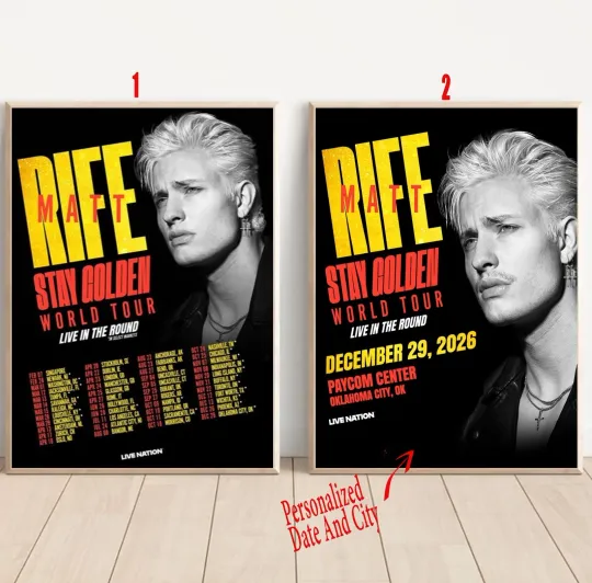 Discover Custom Matt Rife Stay Golden World Tour 2026 Poster