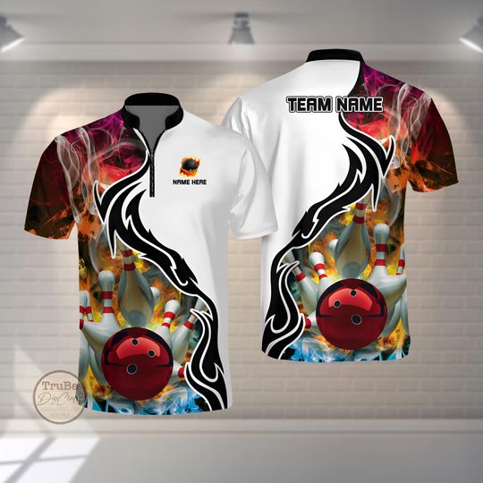 Discover Custom Flame Bowling Jersey: Personalized Team Shirt Gift for Bowlers