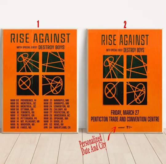Discover Custom RISE AGAINST ANNOUNCES SPRING 2026 TOUR Poster
