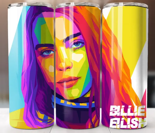 Discover Billie Eilish Tumbler 20oz Travel Mug Stainless Steel Cup Straw