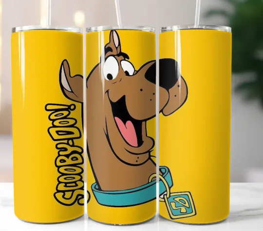 Scooby Doo 20oz Tumbler Travel Mug Stainless Steel Cup Straw Lid