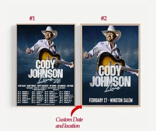 Discover Cody Johnsonn Live Tour  2026 Concert Poster 18x24", 24x36"