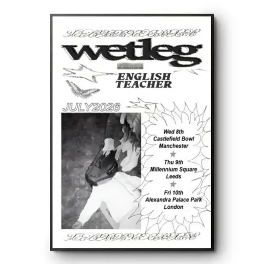 Discover Wet Leg July 2026 UK Tour Poster Manchester Leeds London Print
