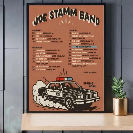 Discover Joe Stamm Band Spring Tour 2026 Concert Poster Print