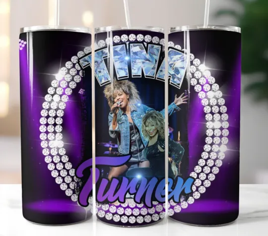 Discover Tina Turner Tumbler 20oz Stainless Steel Skinny Straw Insulated Cup Mug