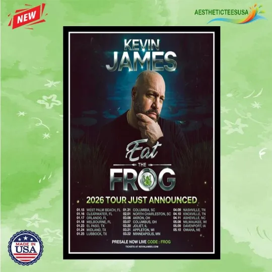 Discover Kevin James Eat The Frog Tour 2026 Poster Home Decor, Wall Art, Fan Gift