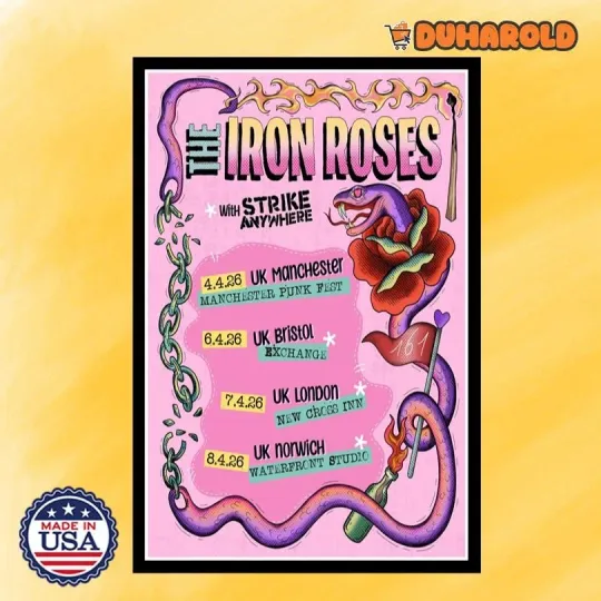 Discover NEW The Iron Roses UK Tour 2026 Poster Home Decor, Wall Art