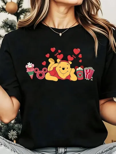 Discover Disney Winnie The Pooh Love Hearts T-Shirt, Gift For Friends