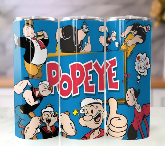 Discover 20oz Stainless Steel Tumbler Insulated Travel Mug Popeye
