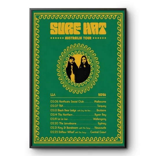 Discover Sure Hat Australia Tour 2026 Concert Poster Print