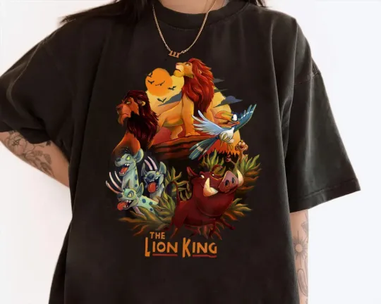 Disney The Lion King Mufasa Cute Simba Timon Pumbaa T-Shirt