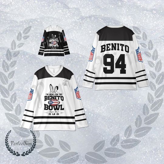 Discover Benito 94 Hockey Jersey, Puerto Rico Team Jersey,  Benito Bowl Bad Bunny Jersey, Bad Bunny LX Jersey, Sports Jersey, Gift for Fans