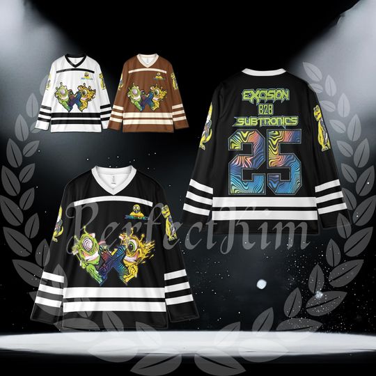 Discover Subtronics Jersey, Cyclops Mashup Cloak Hockey Jersey, B2B EXCISION Hockey Jersey, Edm Music Festival Merc, Edm Rave Hockey Jersey