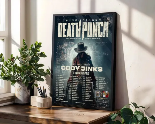 Five Finger Death Punch 20th Anniversary World Tour 2026 North America Poster