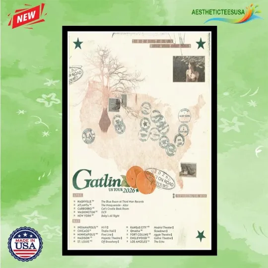 Discover NEW Gatlin US Tour 2026 Poster Home Decor, Wall Art, No Frame, Fan Gift