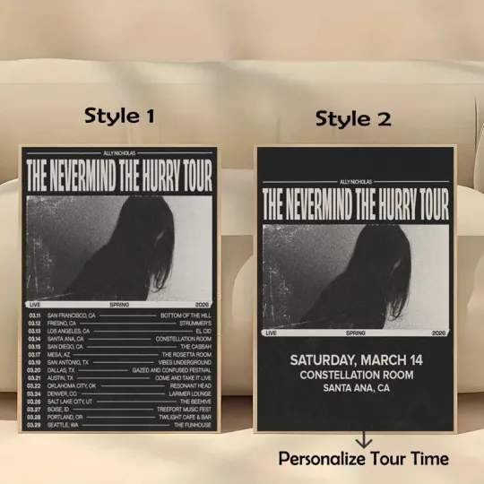 Discover Ally Nicholas The Nevermind The Hury Tour 2026 Poster