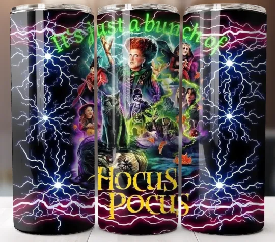 Discover Hocus Pocus 20oz Tumbler Travel Mug Stainless Steel Cup Mug Straw Lid