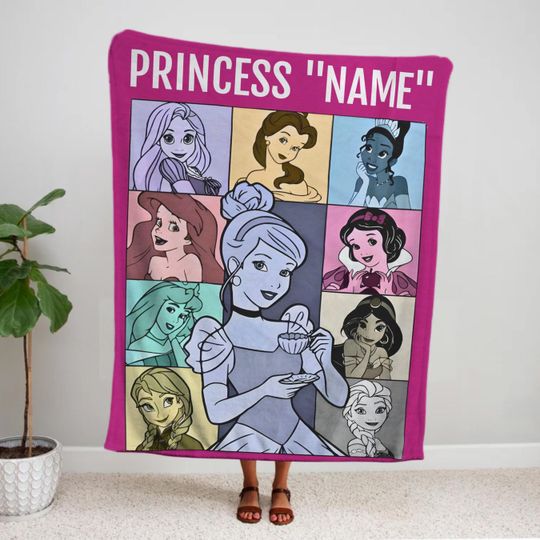 Discover Custom Princess Blanket for Girls, Girl Name Princess Throw for Toddler Girls, Gift To Niece for Christmas, Princess Baby Blanket Fleece