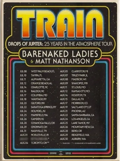 Discover Train Announces 2026 North American Tour Poster