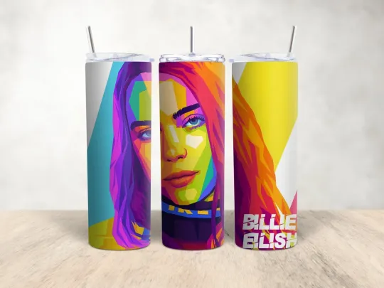 Billie Eilish Skinny Steel Tumbler with Straw