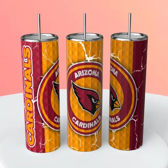 Discover football Diamond Background Skinny Steel Tumbler with Straw