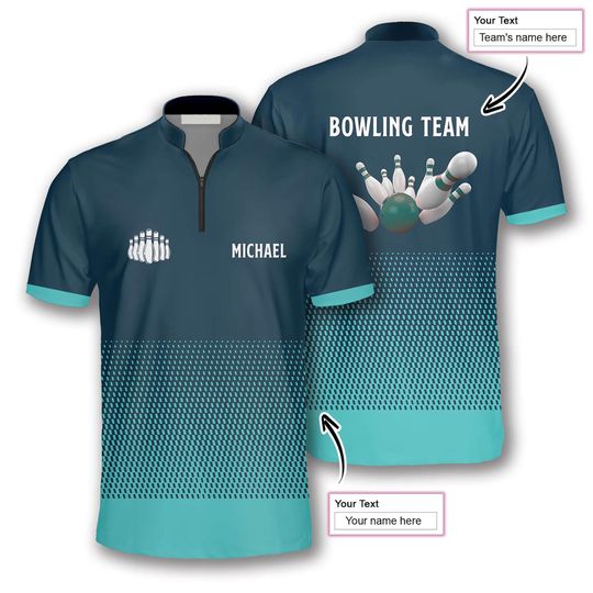 Discover Personalized Bowling Team Jersey Shirt, Custom Name & Team Bowling Shirt, Sports Uniform for Men Women, Strike Pins Custom Bowling Gift