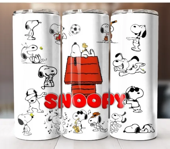 Discover Cartoon Retro Dog Tumbler 20oz Stainless Steel Insulated Cup Travel Mug