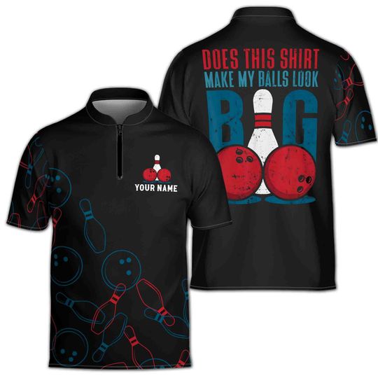 Discover Custom Name Bowling Zipper Polo Shirt: Funny Team Jersey (S-5XL)
